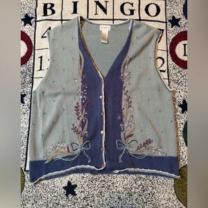 Floral embroidered vest Koret Women’s Large Whimsy